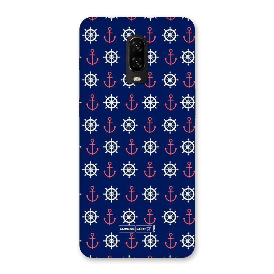 Anchor Pattern Blue Back Case for OnePlus 6T