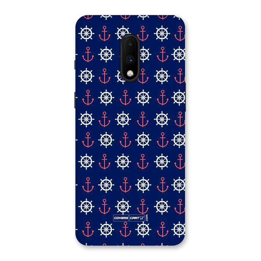 Anchor Pattern Blue Back Case for OnePlus 7