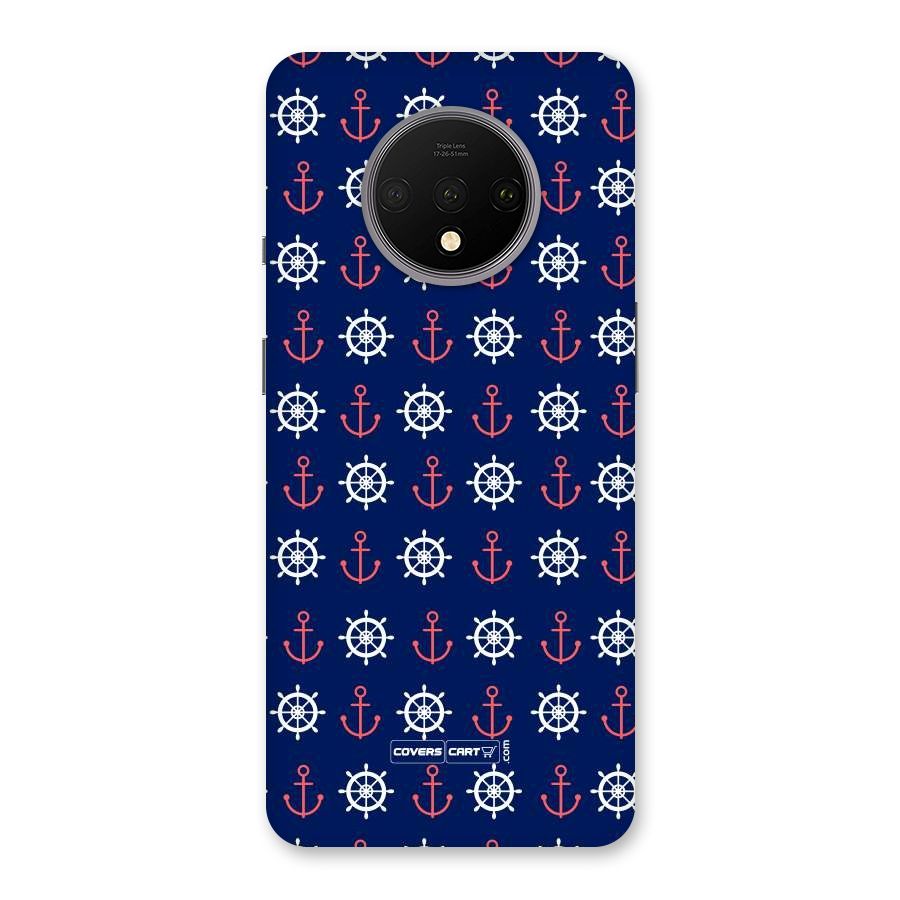 Anchor Pattern Blue Back Case for OnePlus 7T