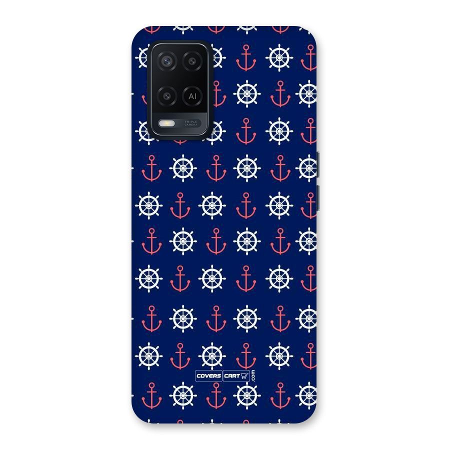 Anchor Pattern Blue Back Case for Oppo A54