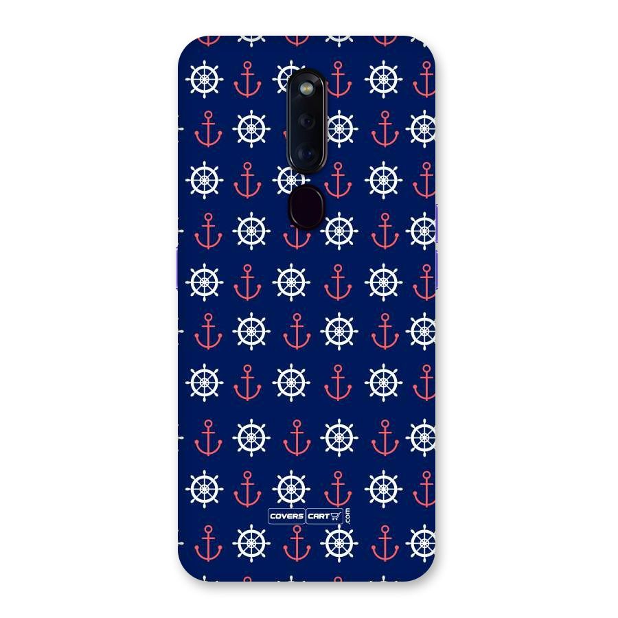 Anchor Pattern Blue Back Case for Oppo F11 Pro