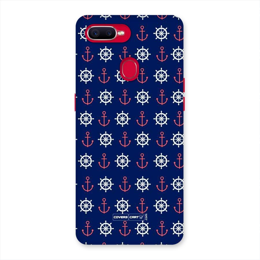 Anchor Pattern Blue Back Case for Oppo F9 Pro