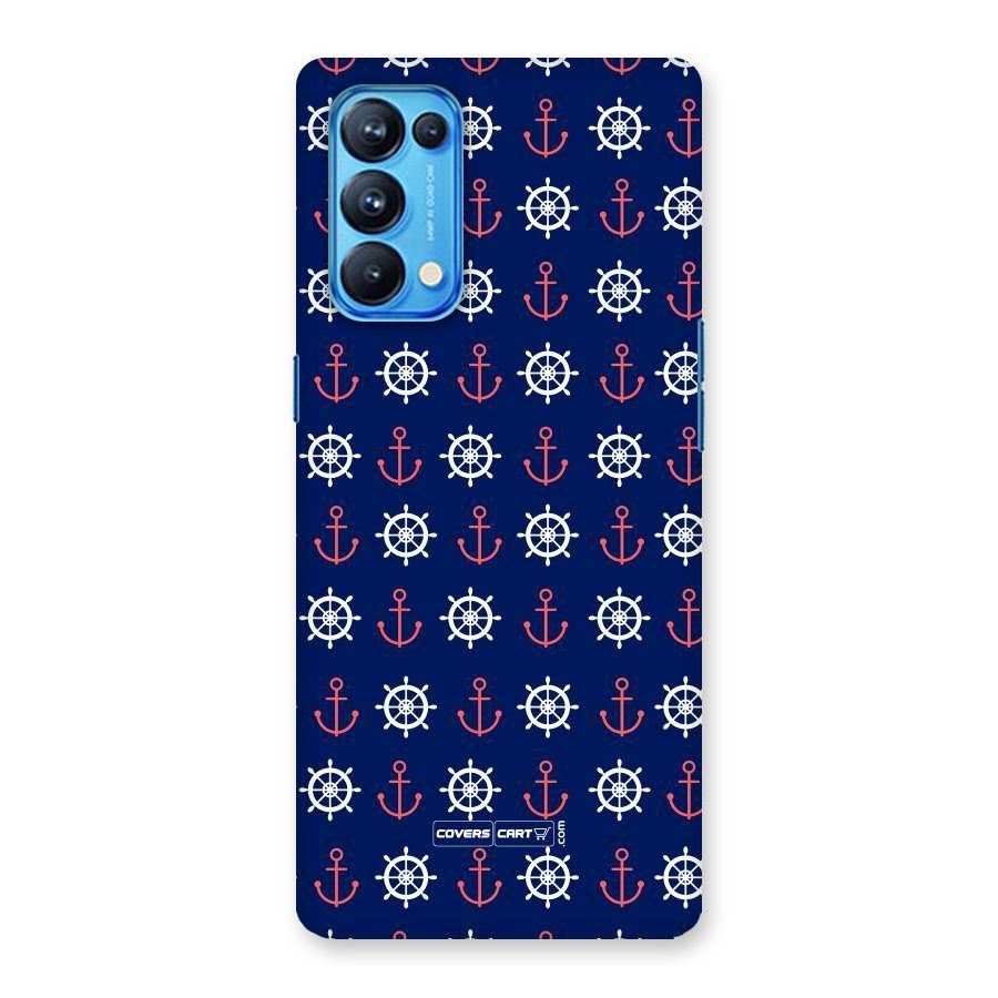 Anchor Pattern Blue Back Case for Oppo Reno5 Pro 5G