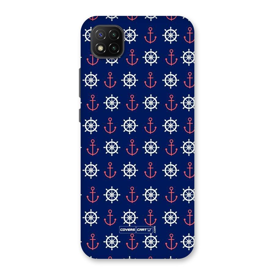 Anchor Pattern Blue Back Case for Poco C3