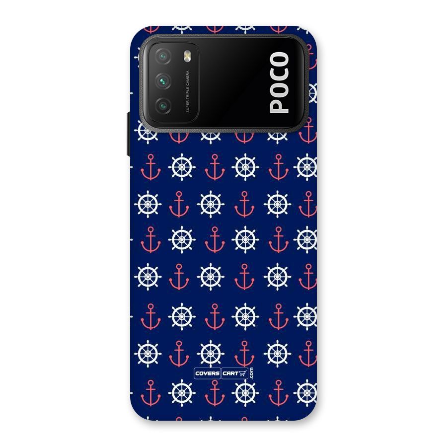 Anchor Pattern Blue Back Case for Poco M3