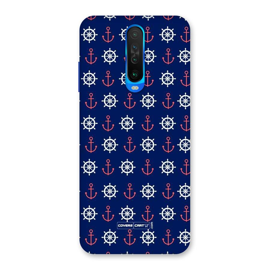 Anchor Pattern Blue Back Case for Poco X2