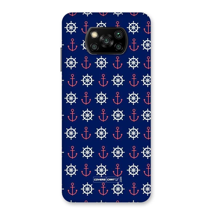 Anchor Pattern Blue Back Case for Poco X3