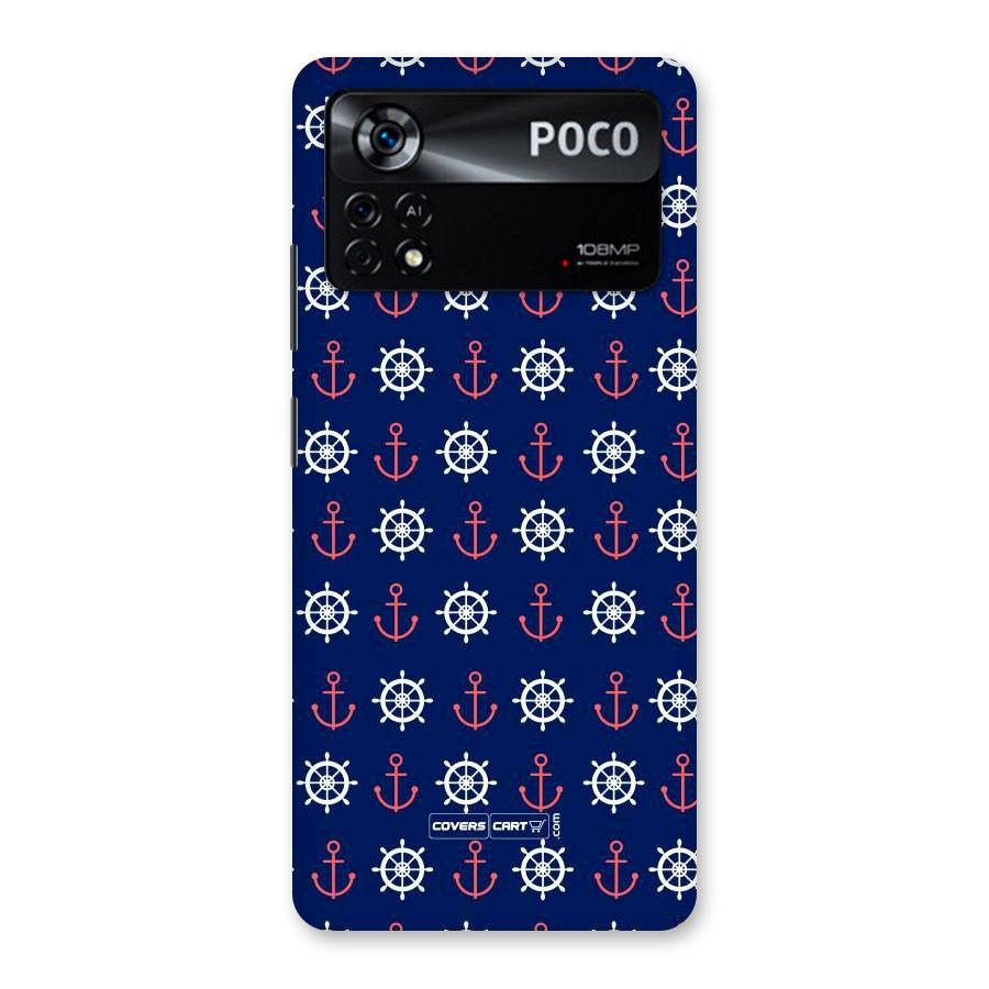Anchor Pattern Blue Back Case for Poco X4 Pro 5G