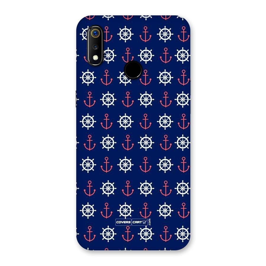 Anchor Pattern Blue Back Case for Realme 3