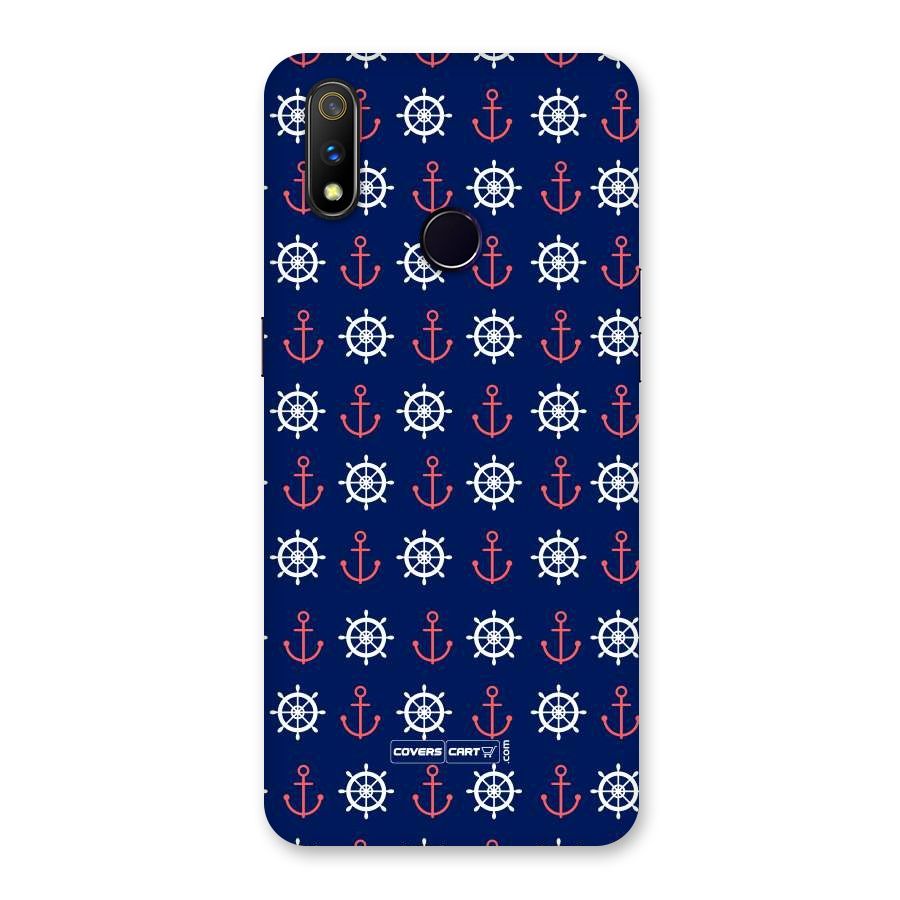 Anchor Pattern Blue Back Case for Realme 3 Pro