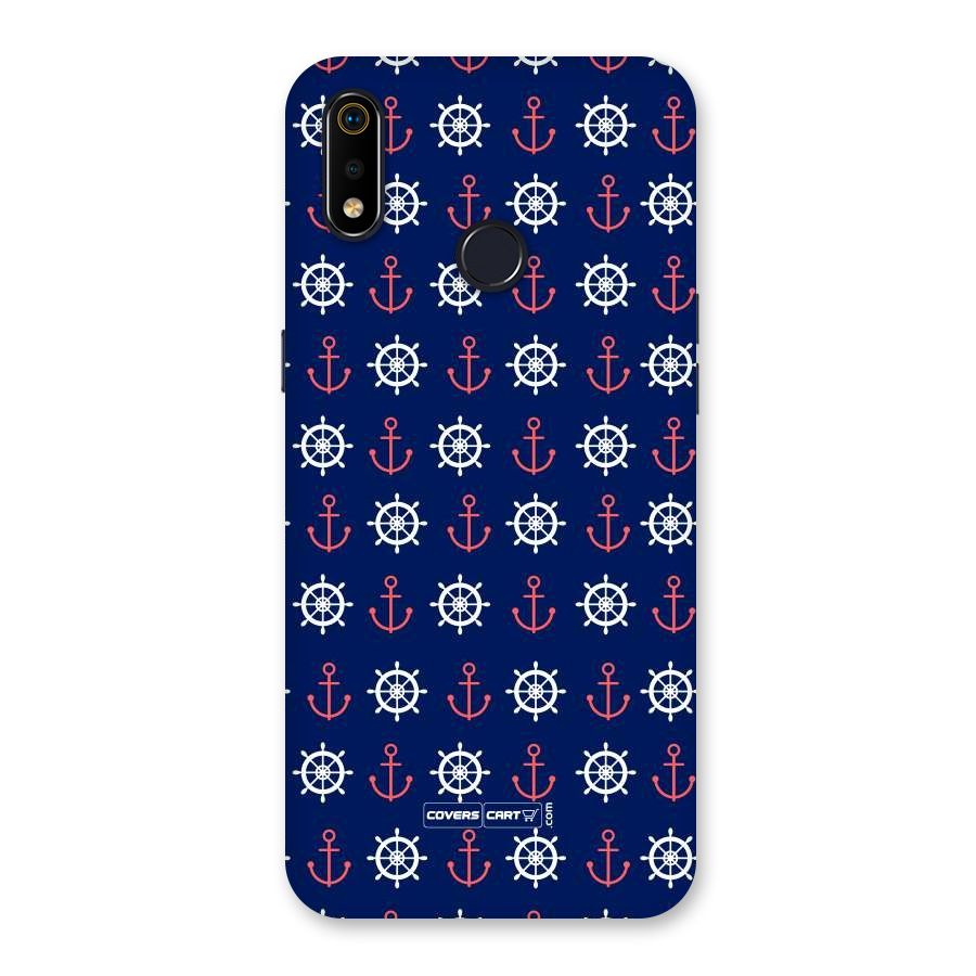 Anchor Pattern Blue Back Case for Realme 3i