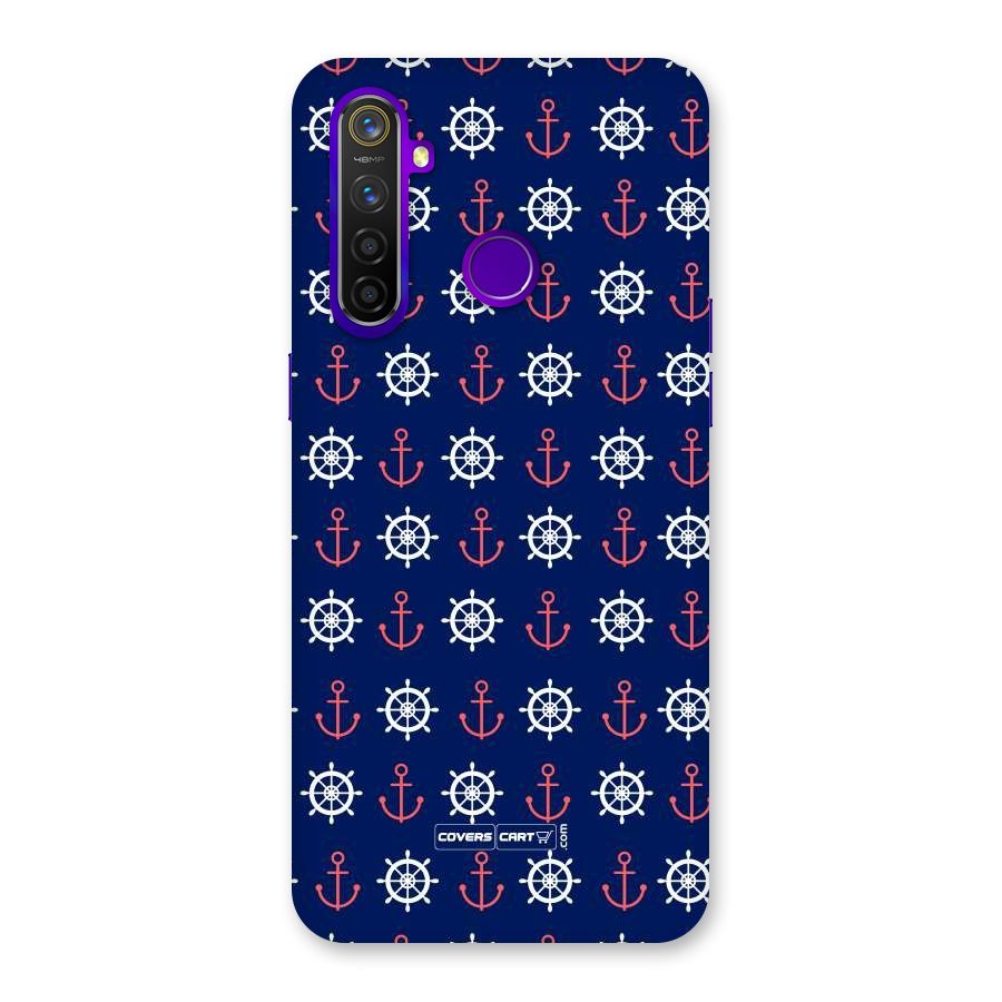 Anchor Pattern Blue Back Case for Realme 5 Pro