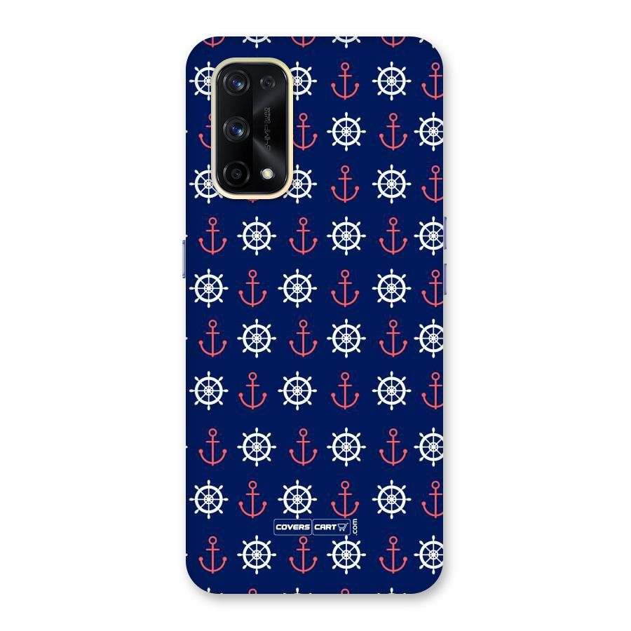Anchor Pattern Blue Glass Back Case for Realme X7 Pro