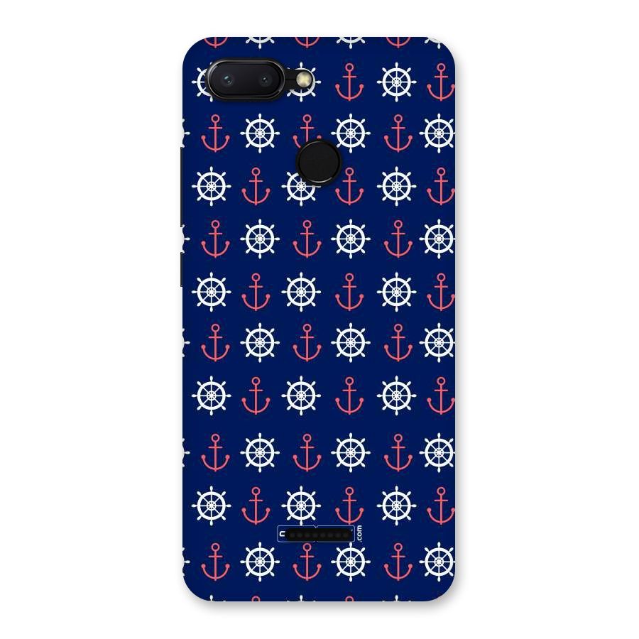 Anchor Pattern Blue Back Case for Redmi 6