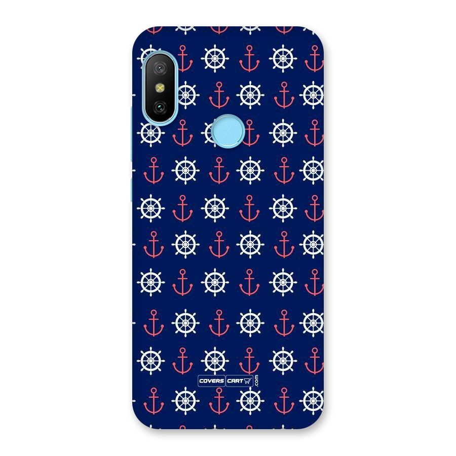 Anchor Pattern Blue Back Case for Redmi 6 Pro