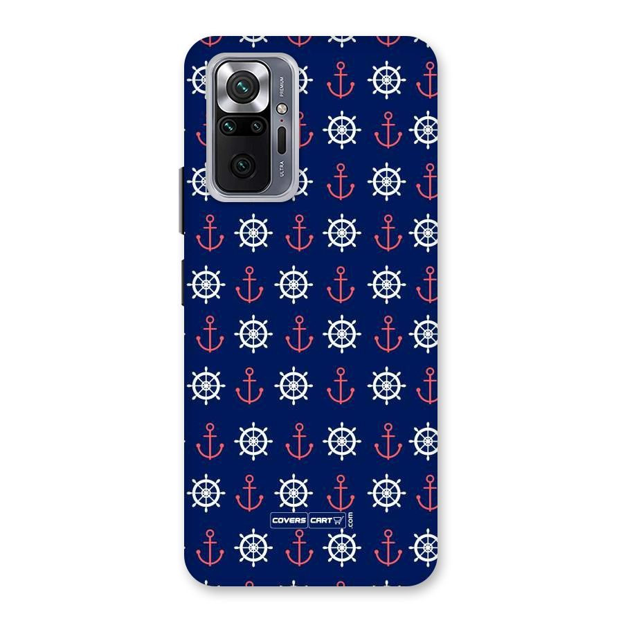 Anchor Pattern Blue Back Case for Redmi Note 10 Pro