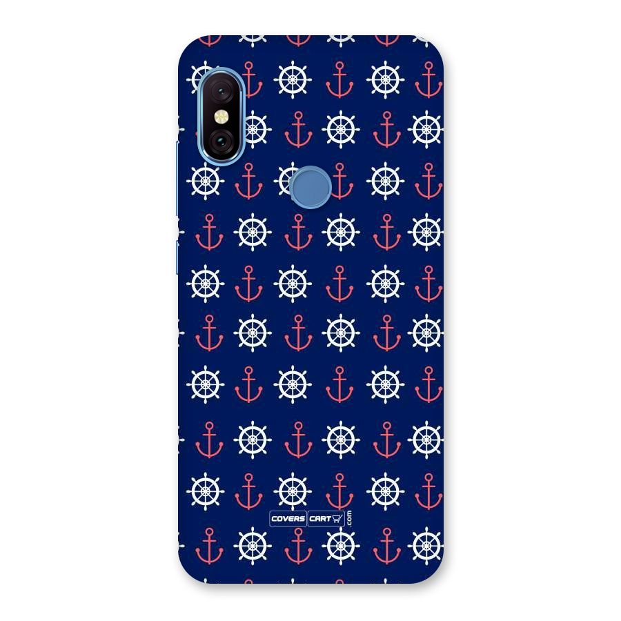 Anchor Pattern Blue Back Case for Redmi Note 6 Pro