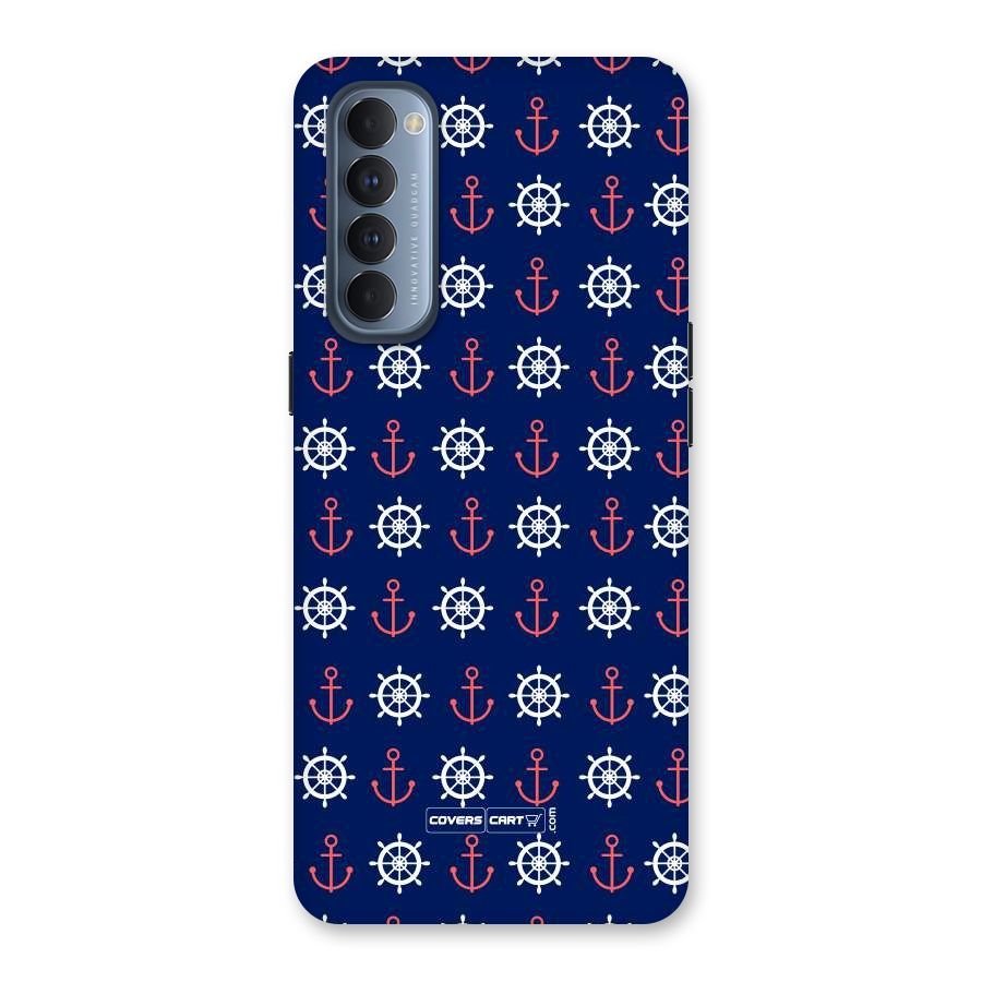 Anchor Pattern Blue Back Case for Reno4 Pro