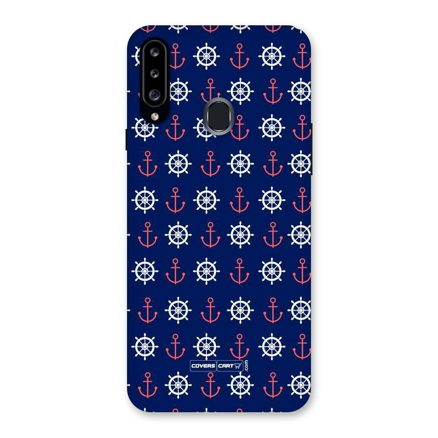 Anchor Pattern Blue Back Case for Samsung Galaxy A20s