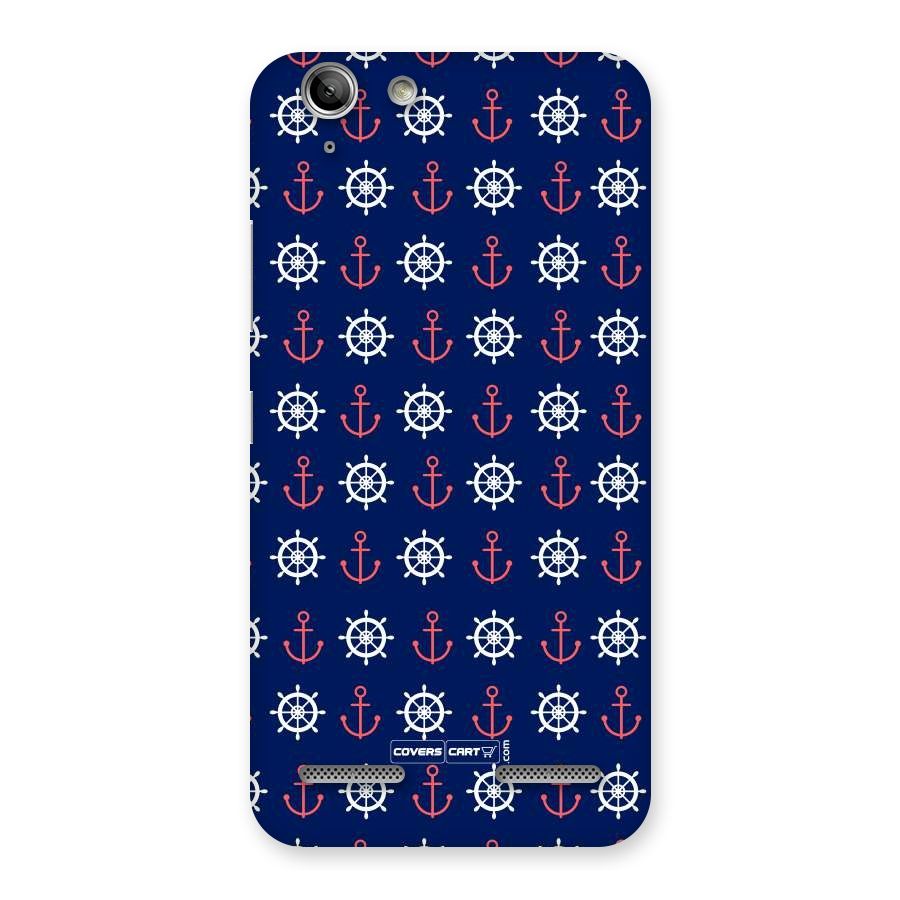 Anchor Pattern Blue Back Case for Vibe K5 Plus