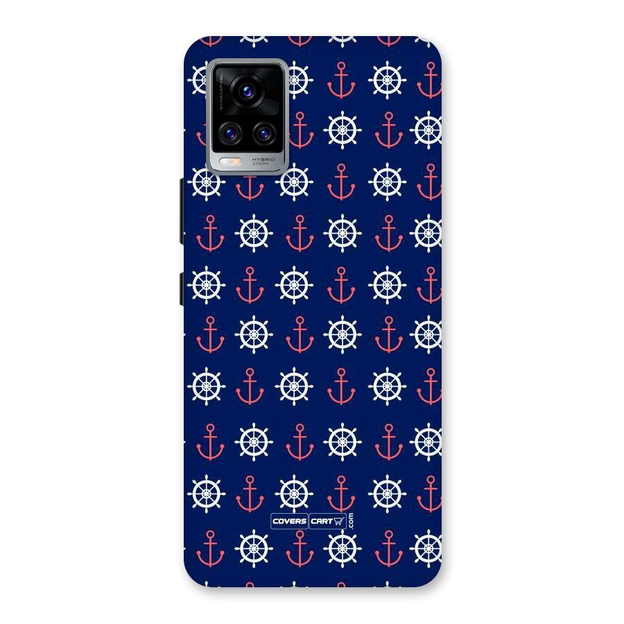 Anchor Pattern Blue Back Case for Vivo V20 Pro