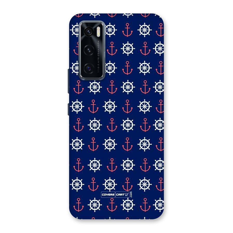 Anchor Pattern Blue Back Case for Vivo V20 SE