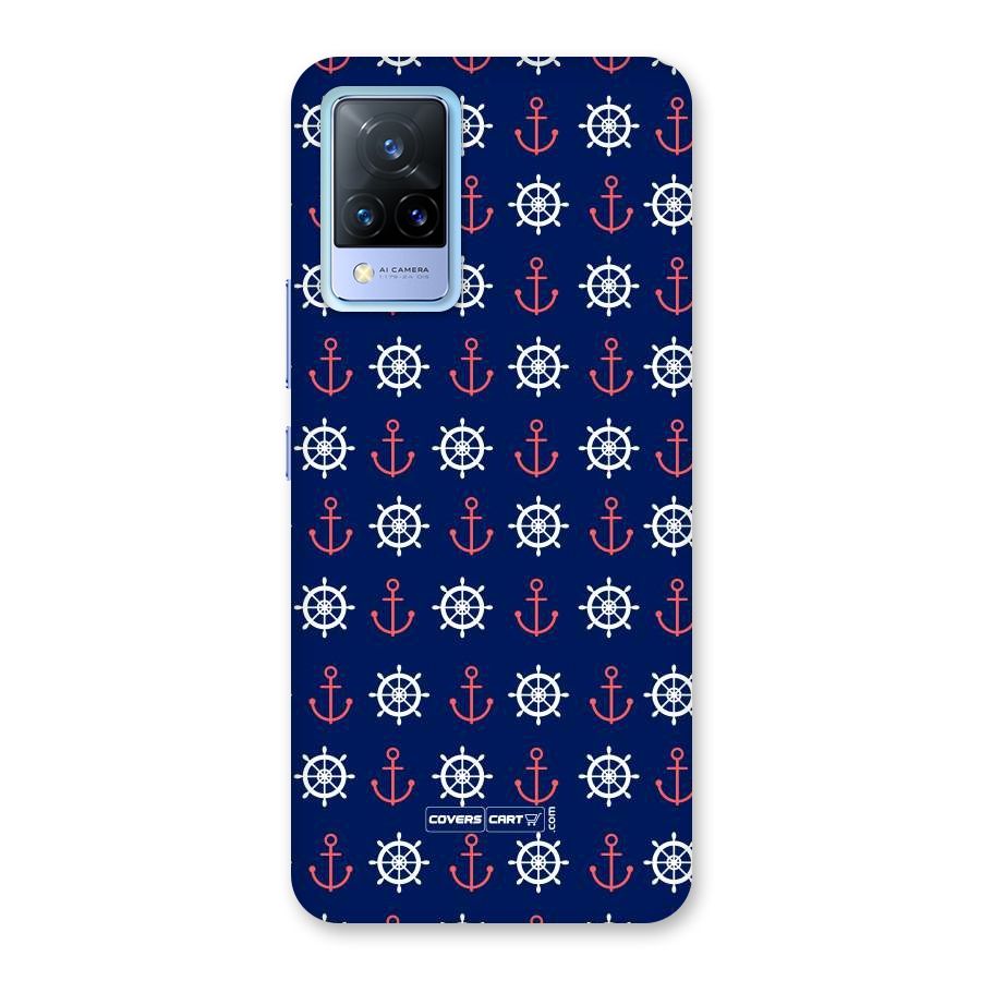 Anchor Pattern Blue Back Case for Vivo V21 5G