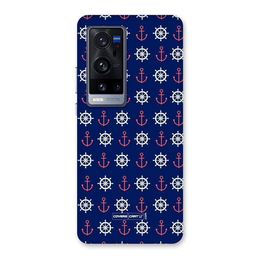 Anchor Pattern Blue Back Case for Vivo X60 Pro Plus