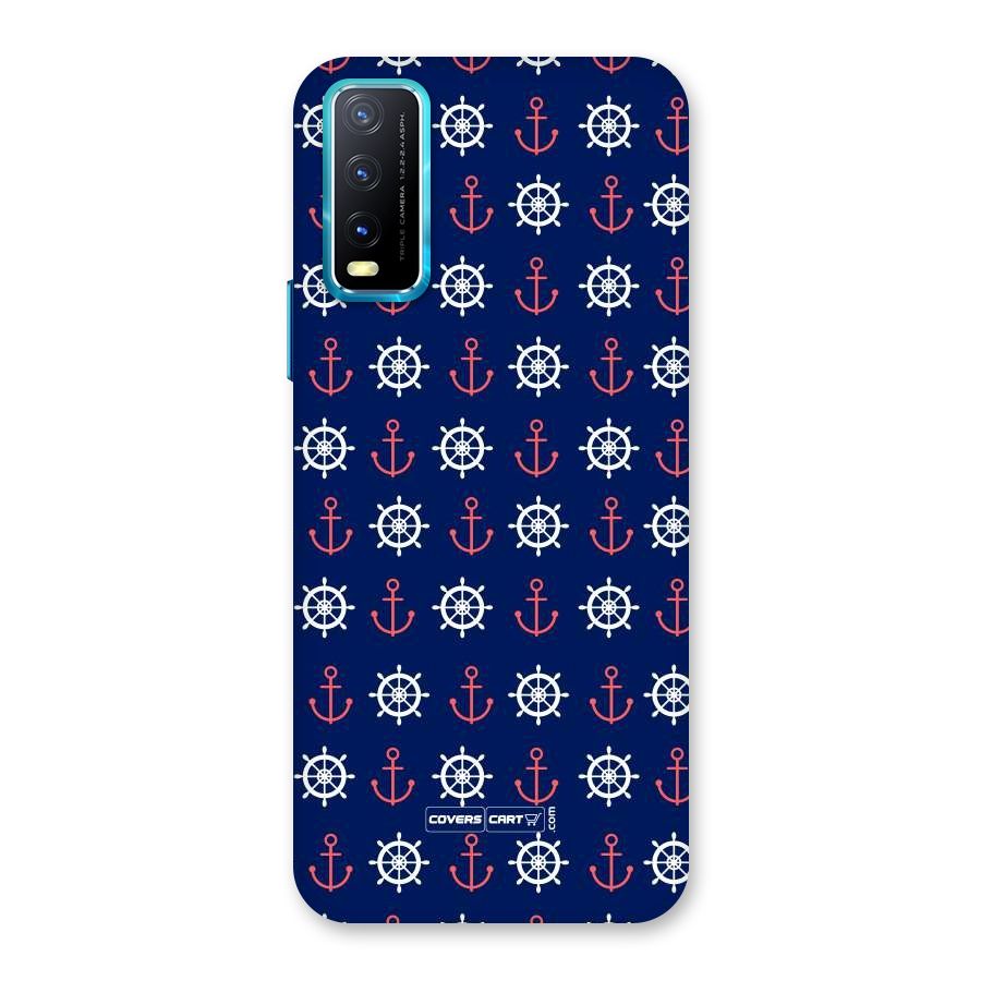 Anchor Pattern Blue Back Case for Vivo Y20A