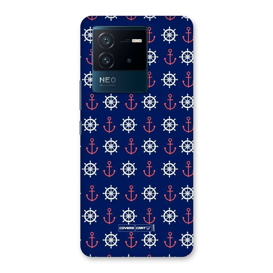 Anchor Pattern Blue Back Case for Vivo iQOO Neo 6 5G