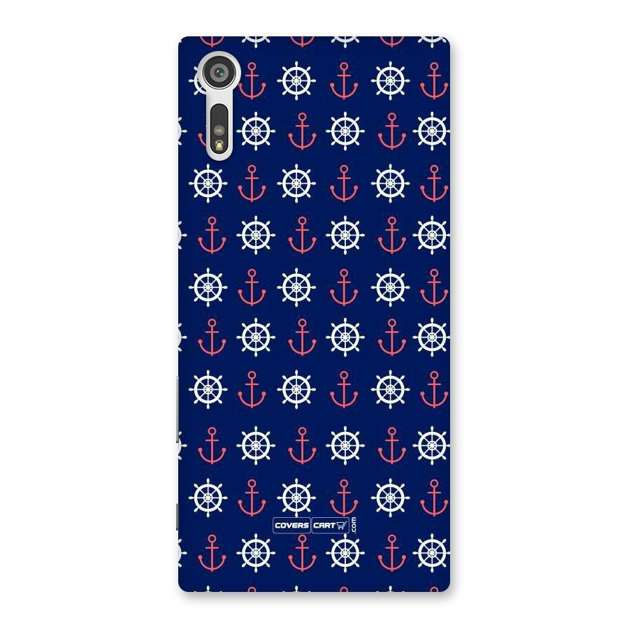 Anchor Pattern Blue Back Case for Xperia XZ