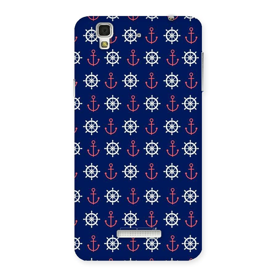 Anchor Pattern Blue Back Case for YU Yureka Plus