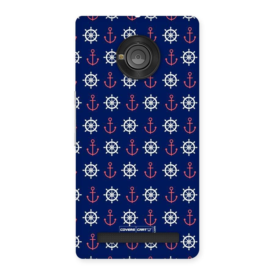 Anchor Pattern Blue Back Case for Yu Yunique