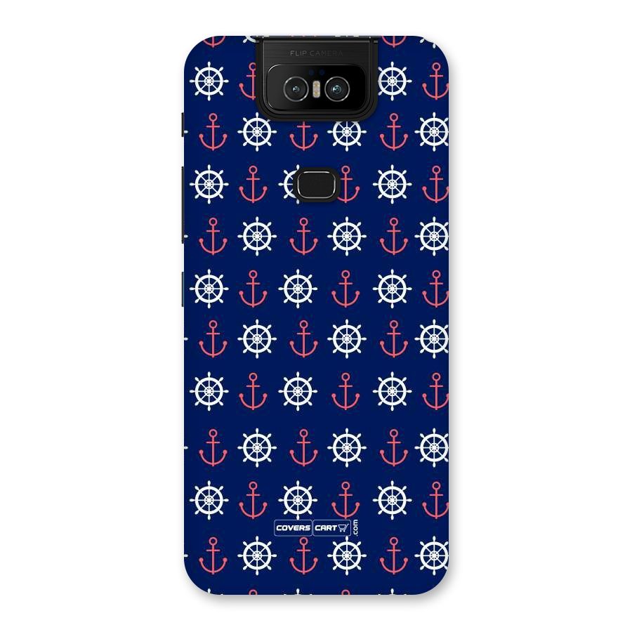 Anchor Pattern Blue Back Case for Zenfone 6z