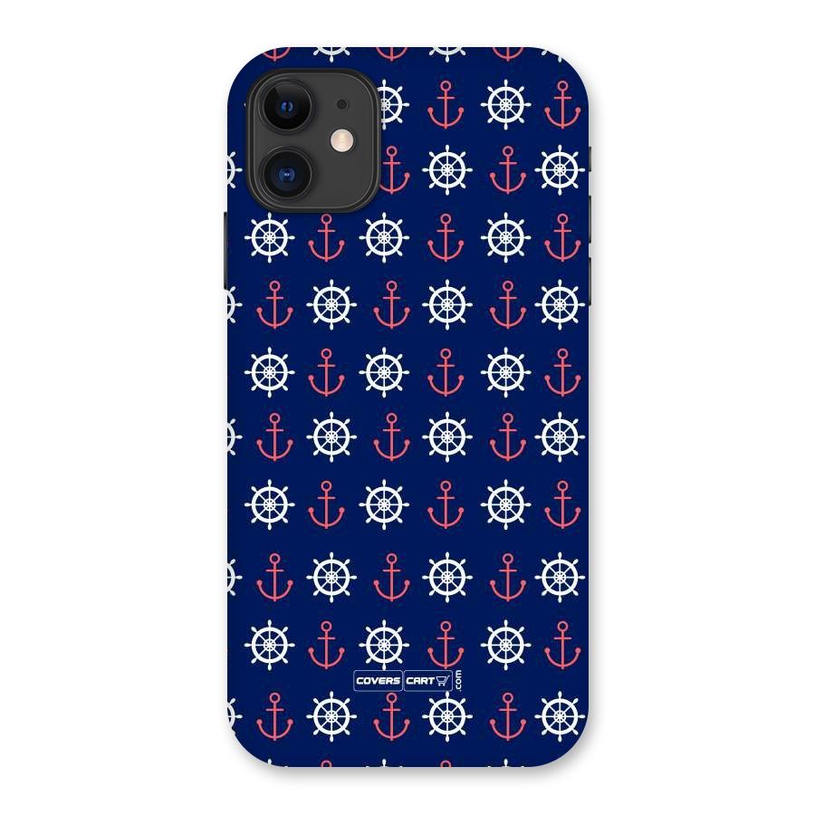 Anchor Pattern Blue Back Case for iPhone 11