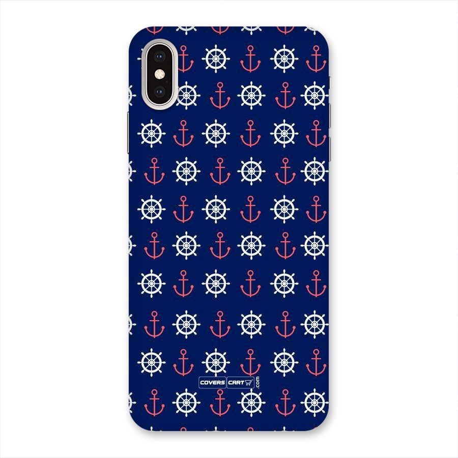 Anchor Pattern Blue Back Case for iPhone XS Max