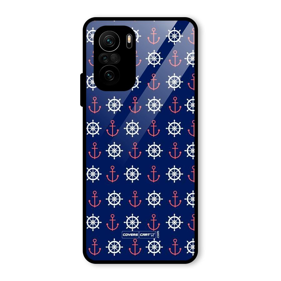 Anchor Pattern Blue Glass Back Case for Mi 11x