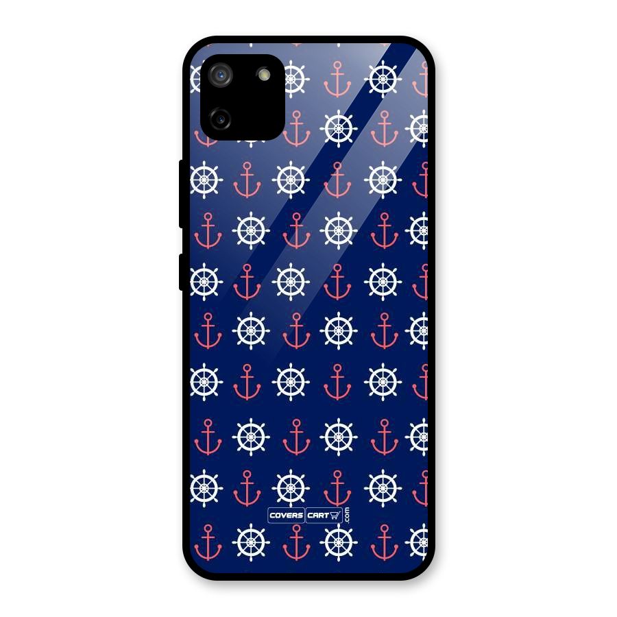 Anchor Pattern Blue Glass Back Case for Realme C11