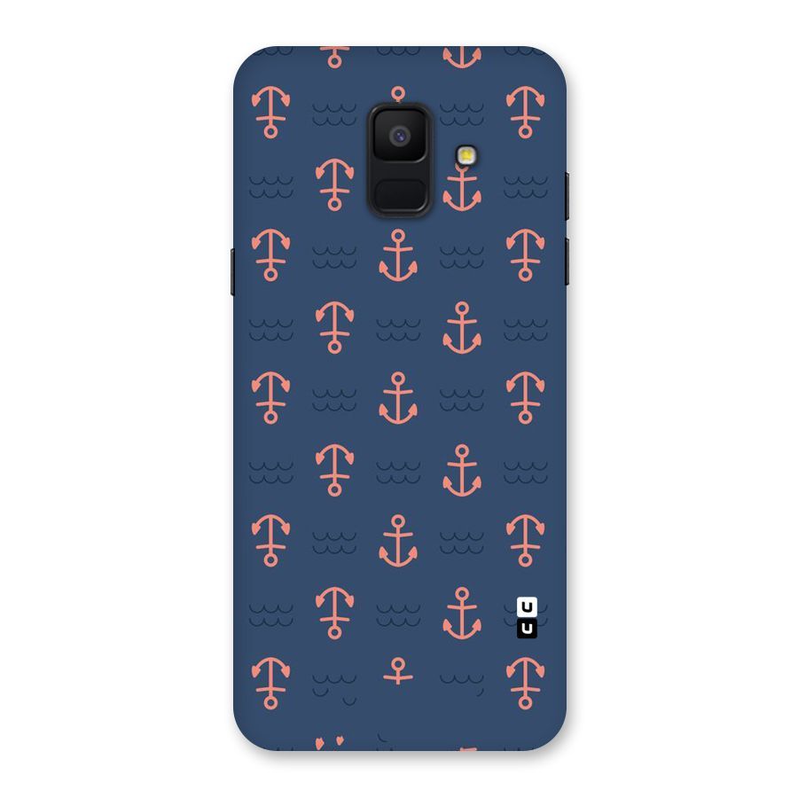 Anchor Sea Blue Back Case for Galaxy A6 (2018)