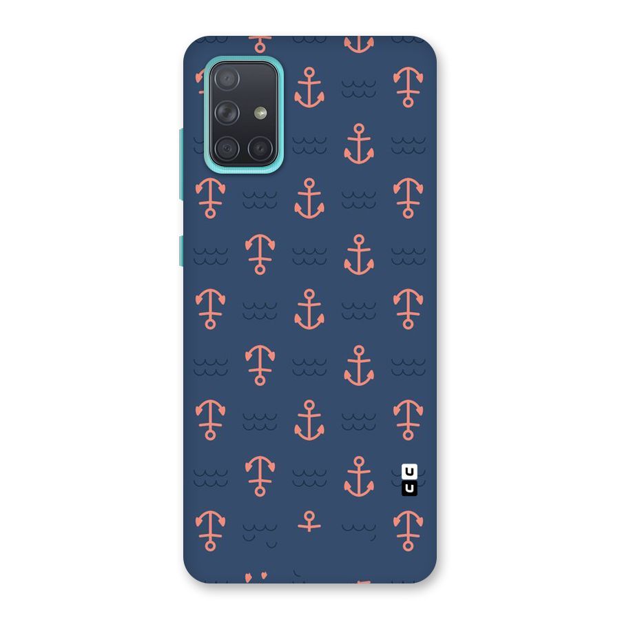 Anchor Sea Blue Back Case for Galaxy A71