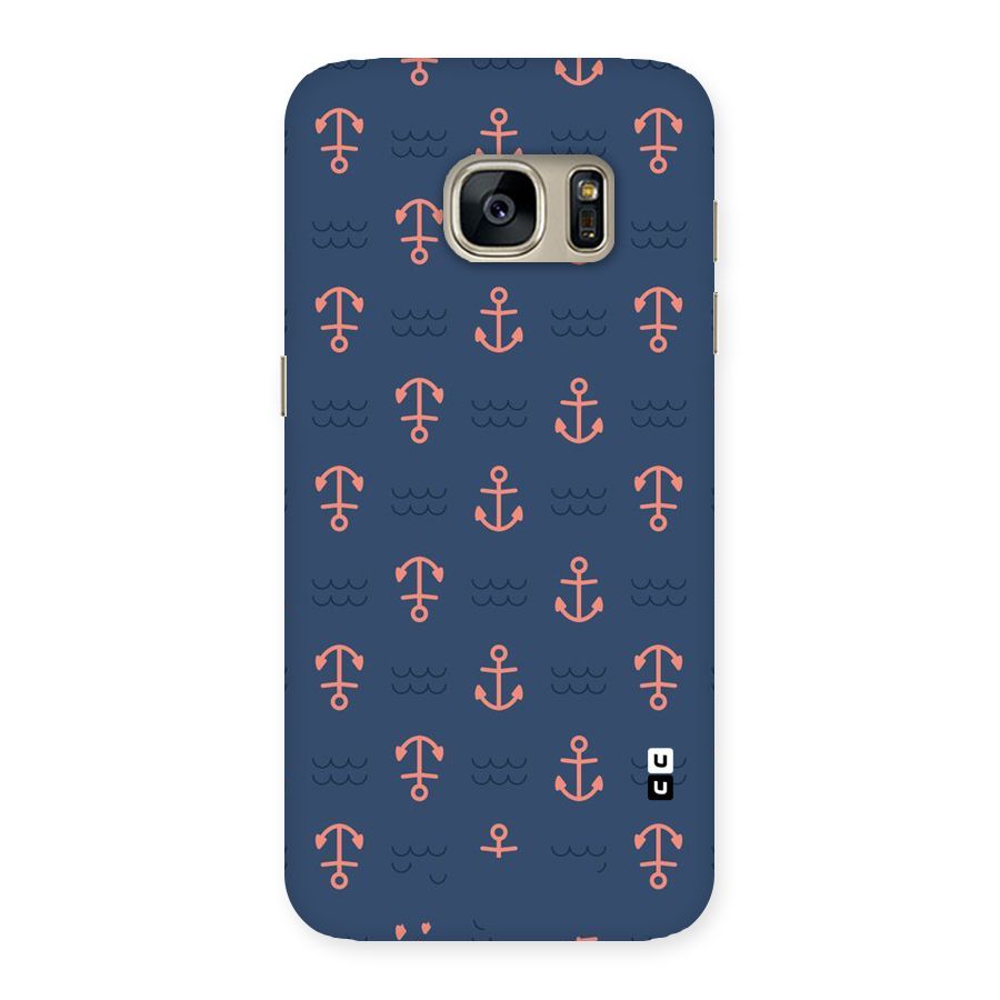Anchor Sea Blue Back Case for Galaxy S7