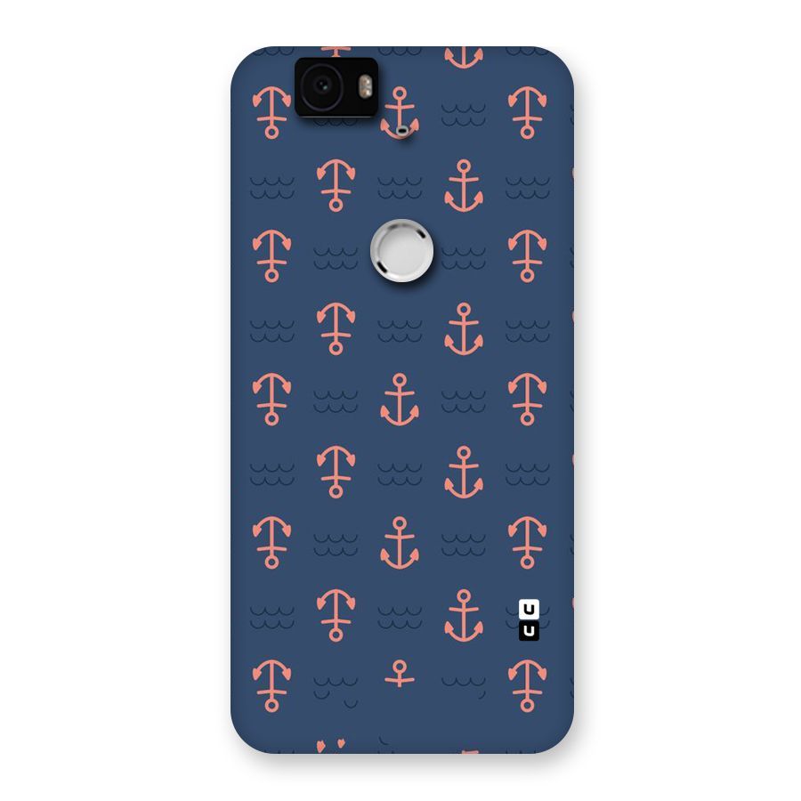 Anchor Sea Blue Back Case for Google Nexus-6P