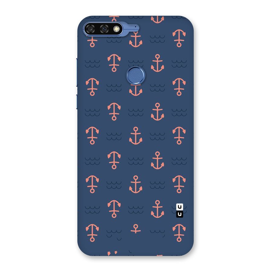 Anchor Sea Blue Back Case for Honor 7C