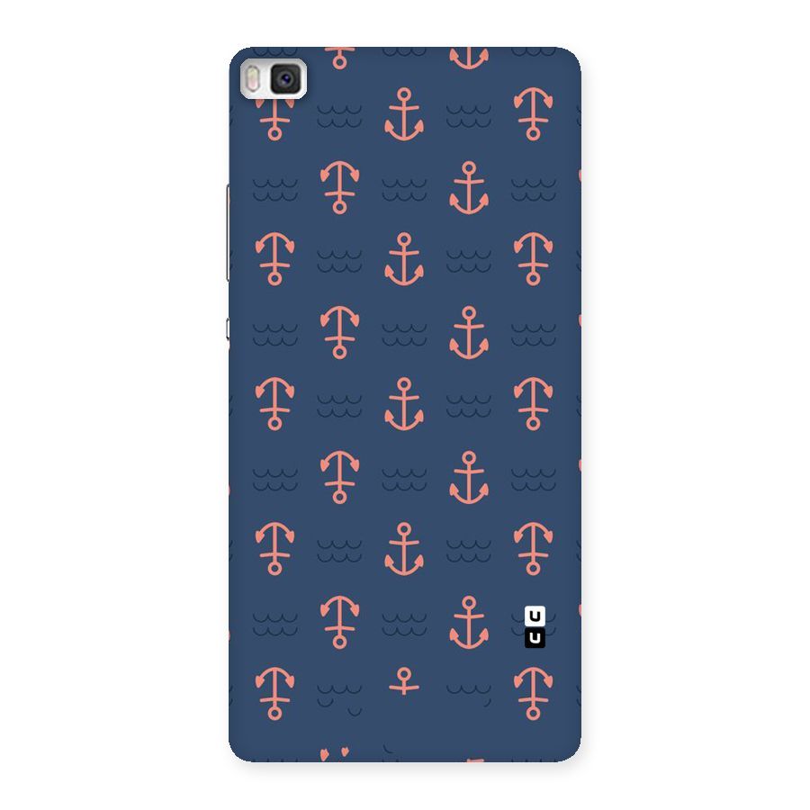 Anchor Sea Blue Back Case for Huawei P8