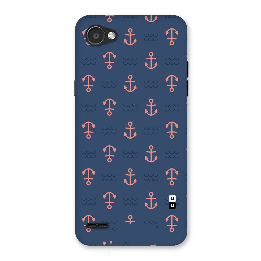 Anchor Sea Blue Back Case for LG Q6