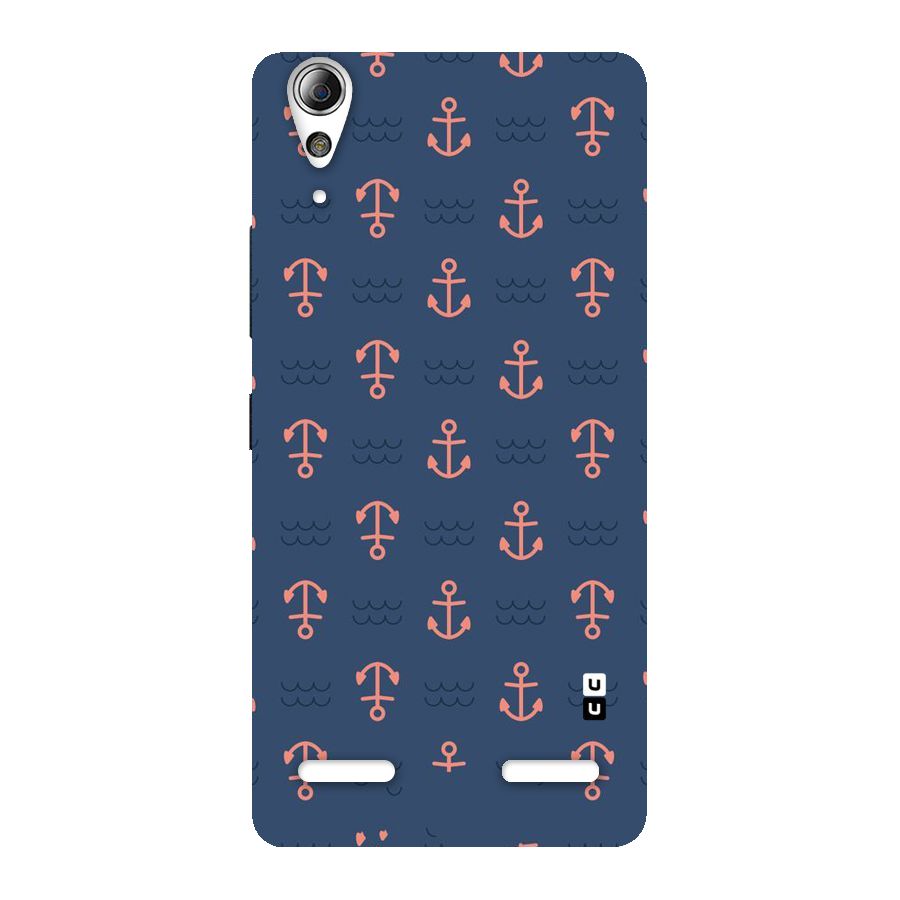 Anchor Sea Blue Back Case for Lenovo A6000 Plus