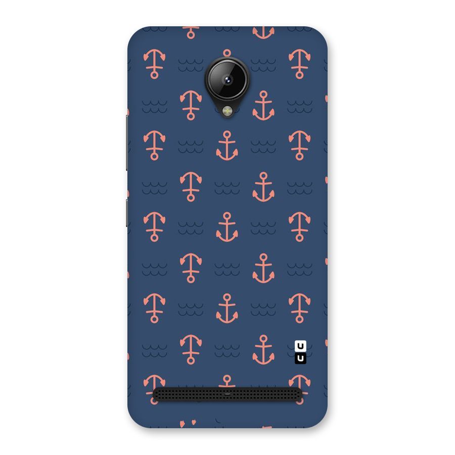 Anchor Sea Blue Back Case for Lenovo C2