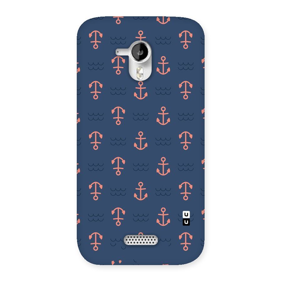 Anchor Sea Blue Back Case for Micromax Canvas HD A116