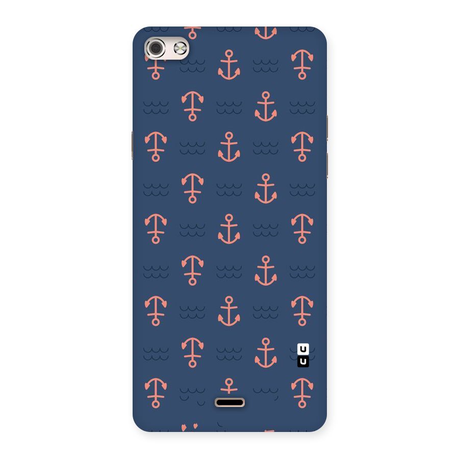Anchor Sea Blue Back Case for Micromax Canvas Silver 5