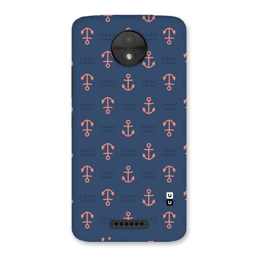 Anchor Sea Blue Back Case for Moto C
